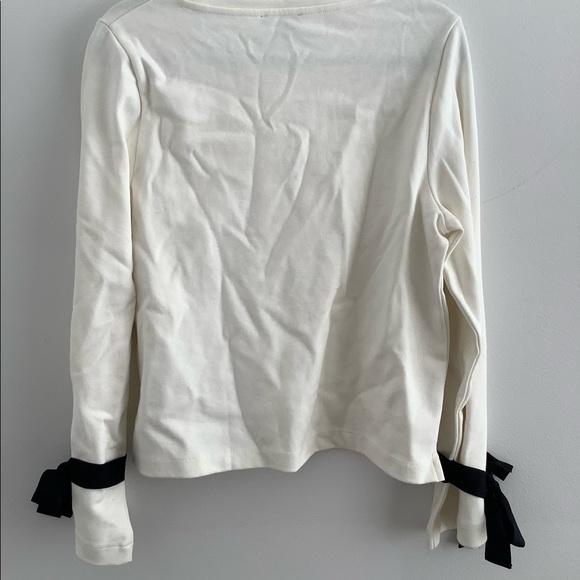 J Crew Mercantile Cream Sweatshirt with Black bows - Picture 5 of 5